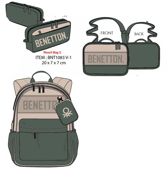 United Colors Of Benetton. Erkek Çocuk 3'lü Çanta Seti